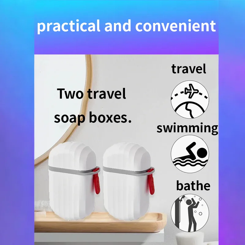 4pcsessential for travel! Fashionable and portable sealed waterproof soap box, unique drainage design, suitable for travel,