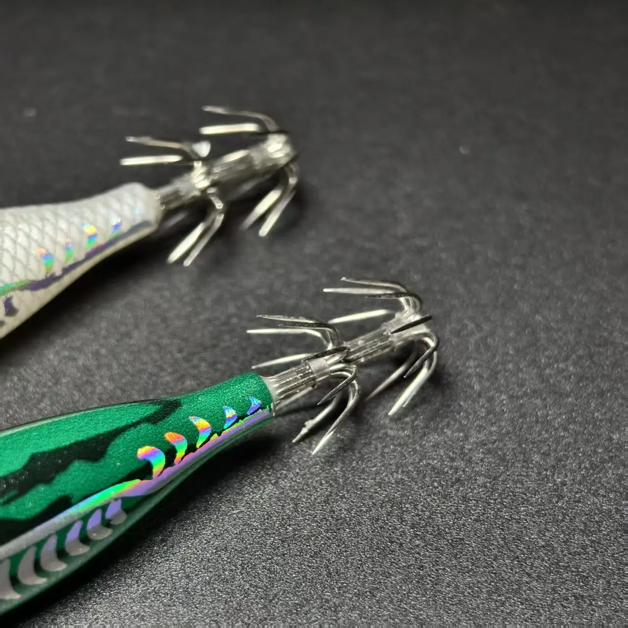 3PCS Simulation Glow Wood Shrimp Lure Lead Sinker Shrimp Bait Clamp Hook Squid Hook Sea Fishing Octopus Squid Bait 썸네일 5