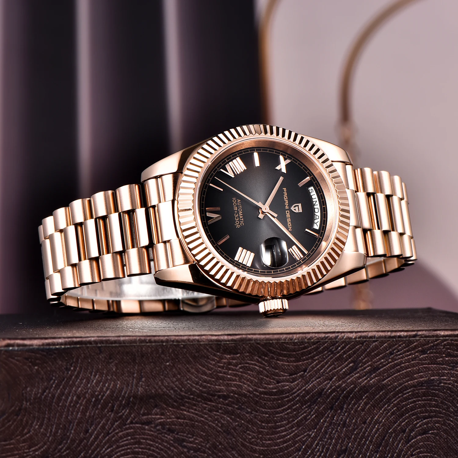 2025 جديد PAGANI تصميم DD36 رجل ساعة الذهب الوردي الفاخرة الرجال ساعات آلية الياقوت مرآة ساعة أوتوماتيكية للرجال مقاوم للماء #3
