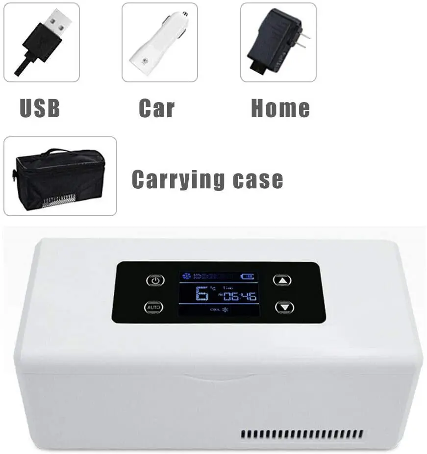 Portable Insulin Cooler Refrigerated Box LED Display Medicine Refrigerator Drug Reefer Travel Car Medicine Refrigerator