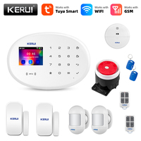 KERUI W202 Advanced Smart Home Security Alarm System - Tuya App Control 2G/WiFi Wireless Motion/Door Sensors Remote Monitorin