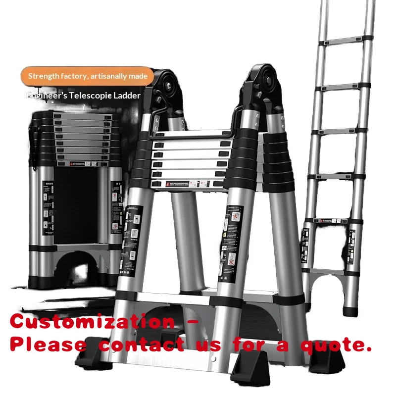 

Customize.Zhicheng Thickened Aluminum Alloy Multifunctional Telescopic Herringbone Ladder Household Stair Indoor Lifting F