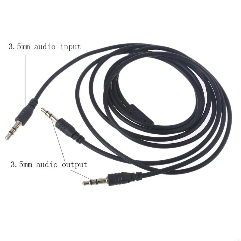 R53C Splitter Y Cable for Computer Male to 2 Dual 3.5mm Male Y Splitter Cable Smartphone Headset to PC Adapter Black