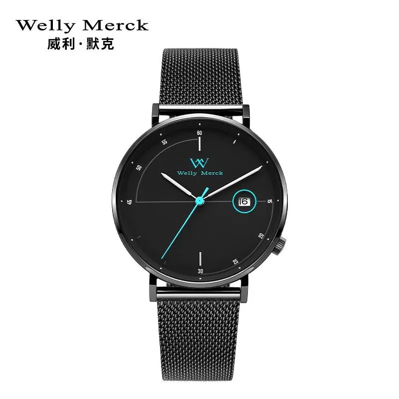 Welly Merck-Quartz ساعة للرجال والفتيان ، ساعات طلاب بسيطة ، أزياء حقيقية ، WM