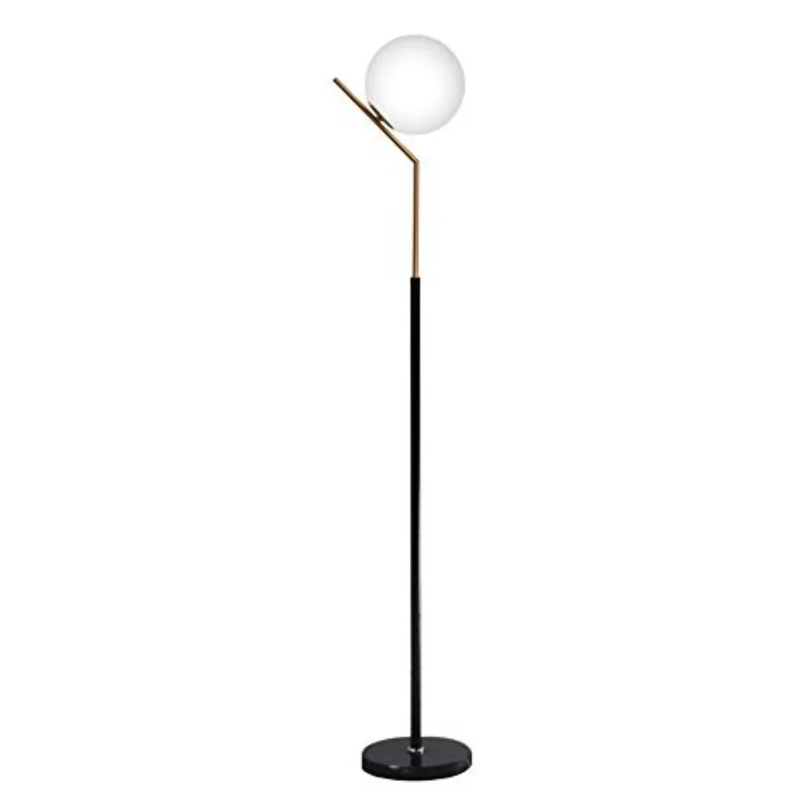 

Lighting KU300207 Modern Creative White Glass Ball Floor Lamp for Living Room, Bedroom, Office, Hotel, 1 Light