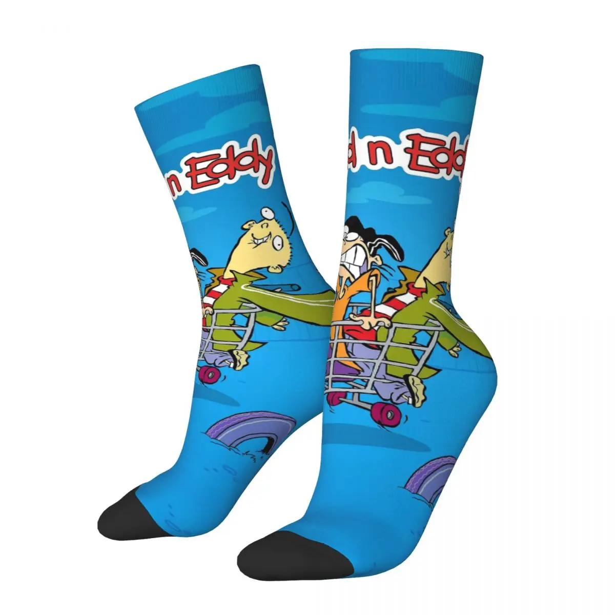 

Hip Hop Vintage Poster Crazy Men's compression Socks Unisex Ed, Edd n Eddy Cartoon Harajuku Seamless Printed Funny Novelty