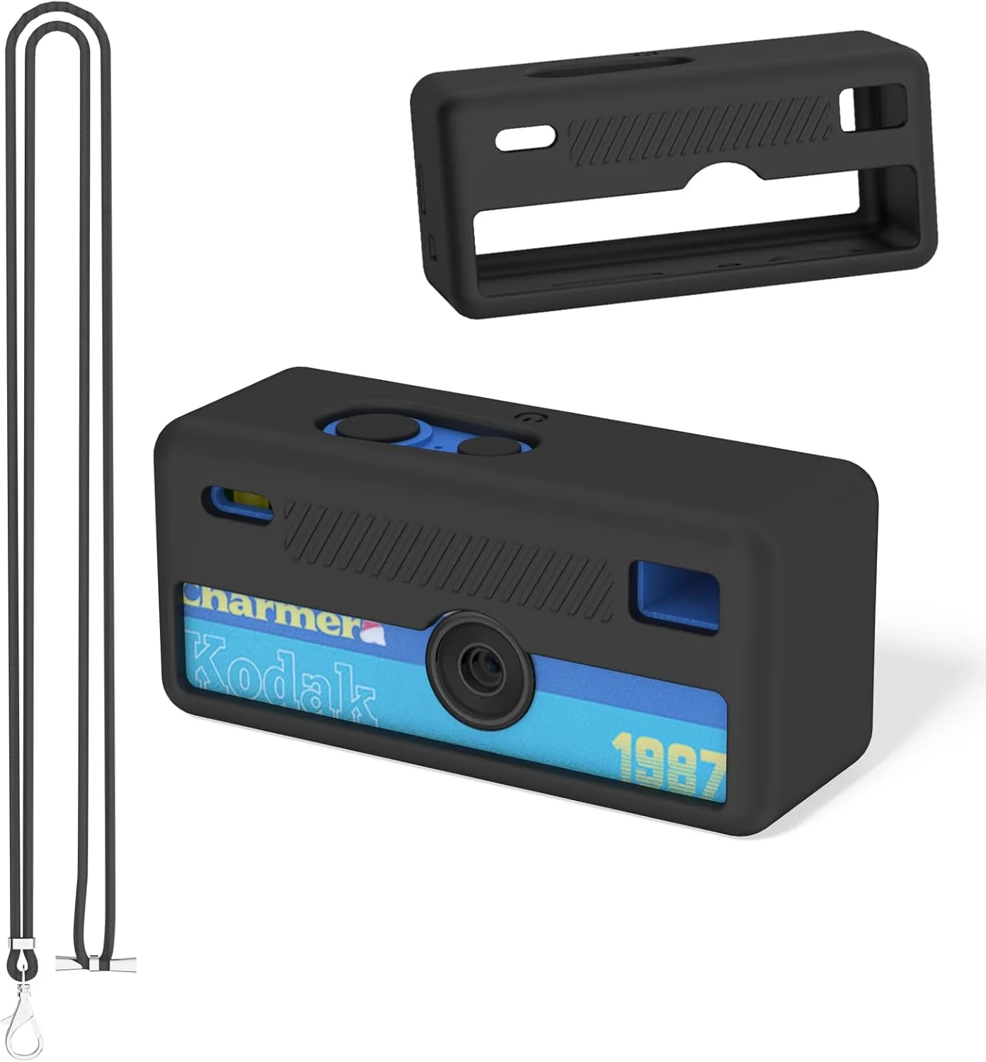 OAJ for Kodak CHARMERA Lanyard Digital Camera Blind Box Silicone Case Mini Camera Sleeve with Precise Cutouts Scratch Protection