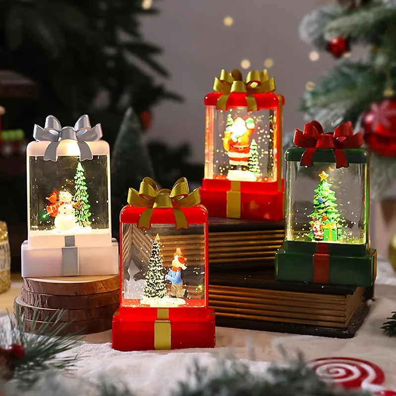 

Glowing Crystal Lights Santa Claus Night Lights Small Wind Lights Christmas Decorations Ornaments Gift Packages