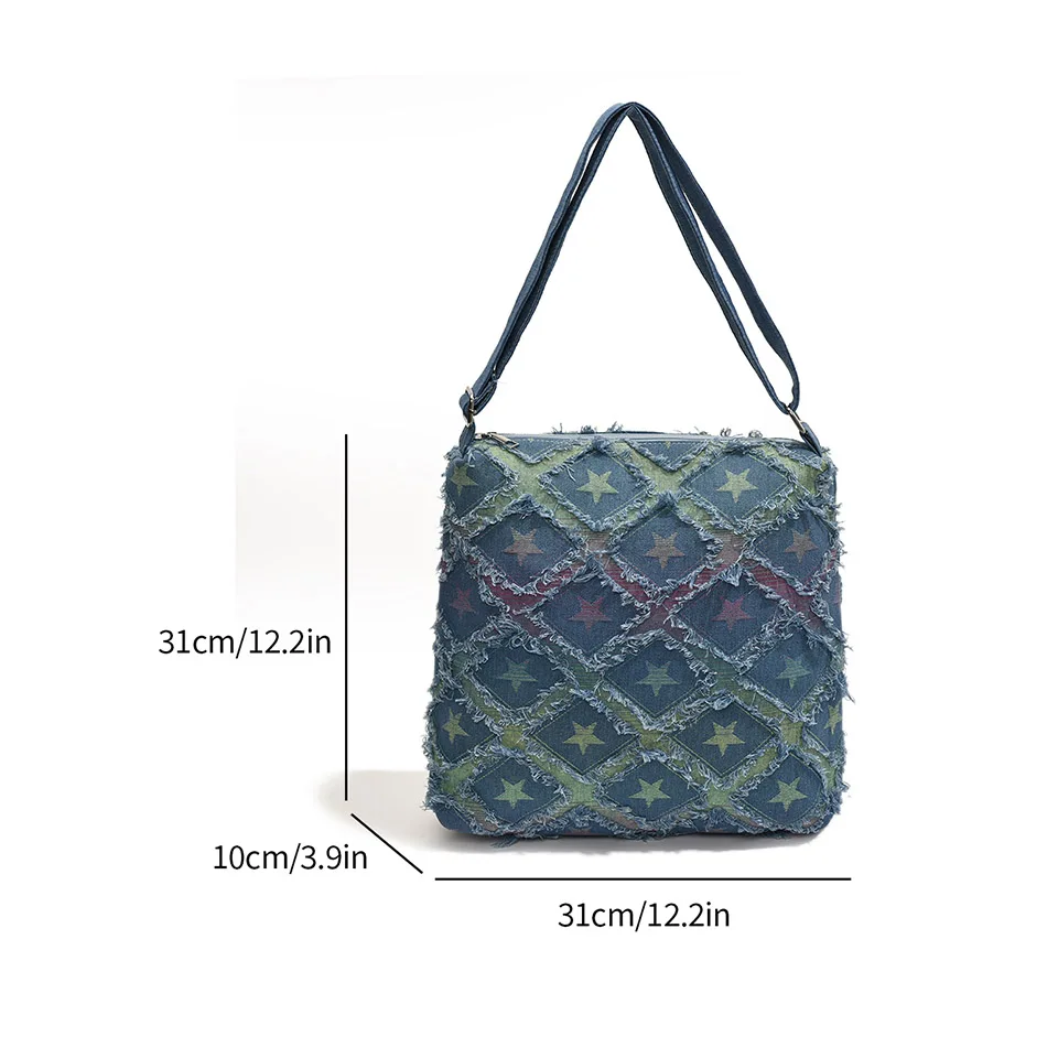 Large Capacity Tote Bags for Women Casual Denim Shoulder Messenger Bag Female Designer Sling Handbags Ladies High Quality 2024