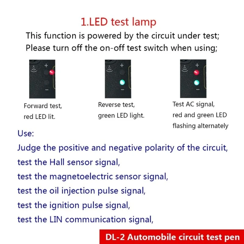 Electrical System Tool for Automotive Testing Short Circuit Detector Vehicle Pulse Sensor Signal Light Testing Pen Probe