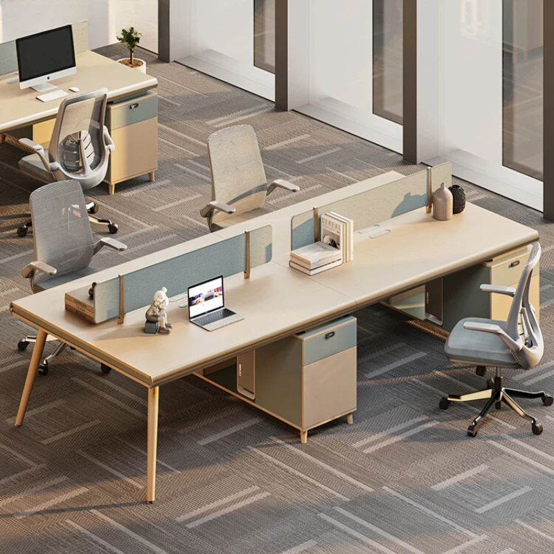 Staff Office Desk and Chair Combination Workstation Four Person Office Desk Clerk Workstation Finance Desk Office Desk