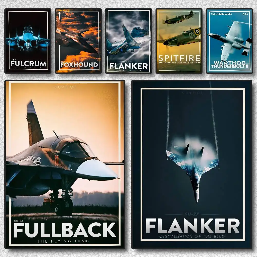 Russia Modern Fighter Jets Poster HD Sticky Wall Waterproof Home Living Room Bedroom Dorm Aesthetic Decoration