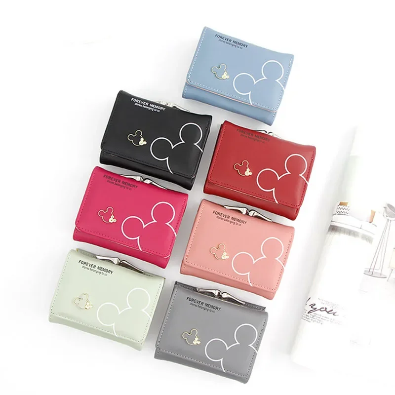 2023 Korean PU Leather Short Wallets Three Fold Coin Purse Money Wallet ID Bank Credit Cards Holder Small Clutch Wallets Bags