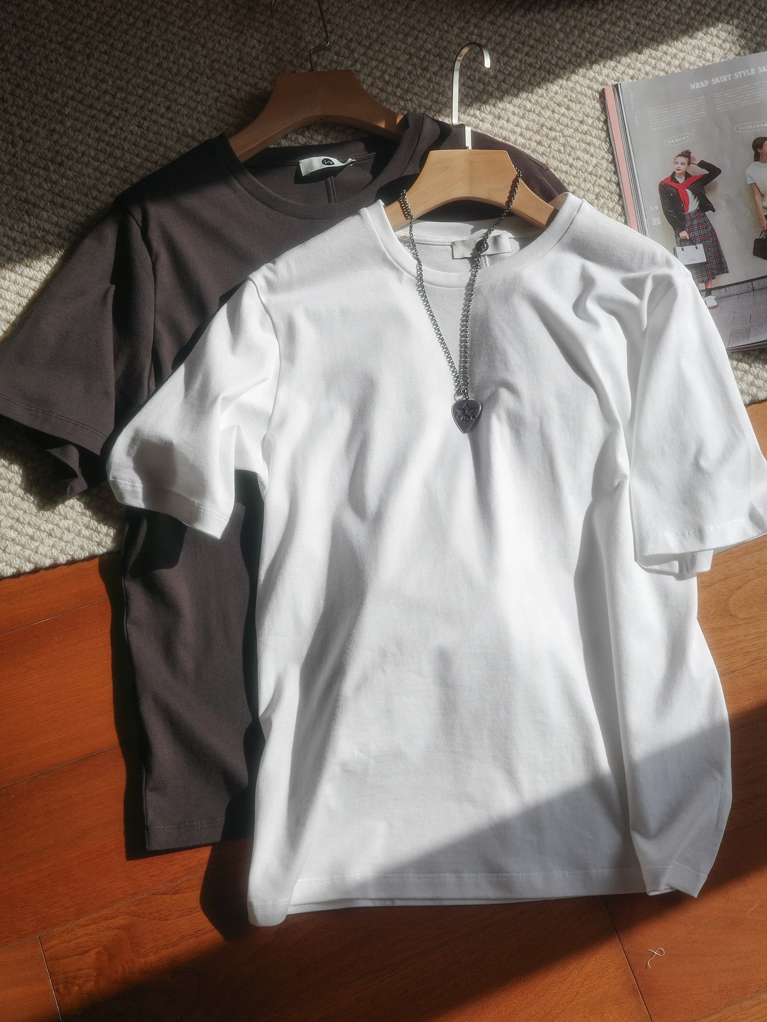 

50-текстная двойная хлопковая фланелевая свободная белая футболка с ор-Sve, женская повседневная удобная дышащая цветная футболка