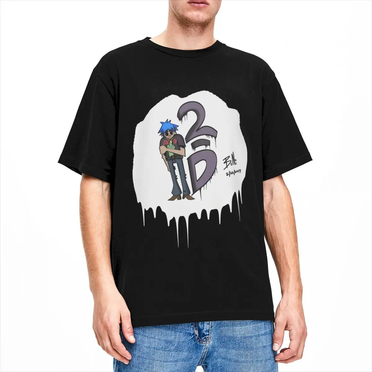 Gorillaz 2-D 2D Merch T-Shirts Men Women Unique Cotton New Arrival Cloth