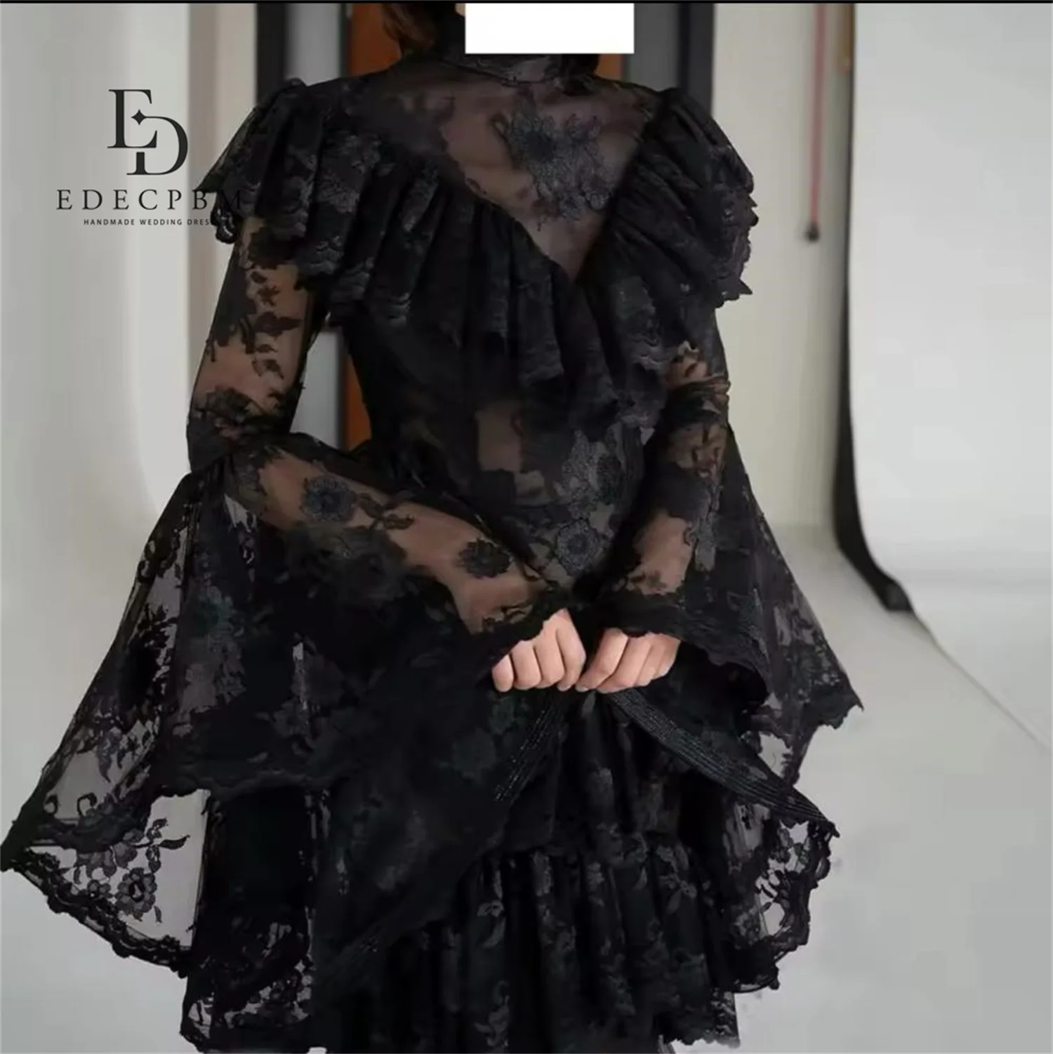 EDECPBM-Vestidos De fiesta elegantes multicapa para mujer, Vestidos largos De graduación, Vestidos De fiesta De lujo De encaje, sirena negra personalizada, 2025