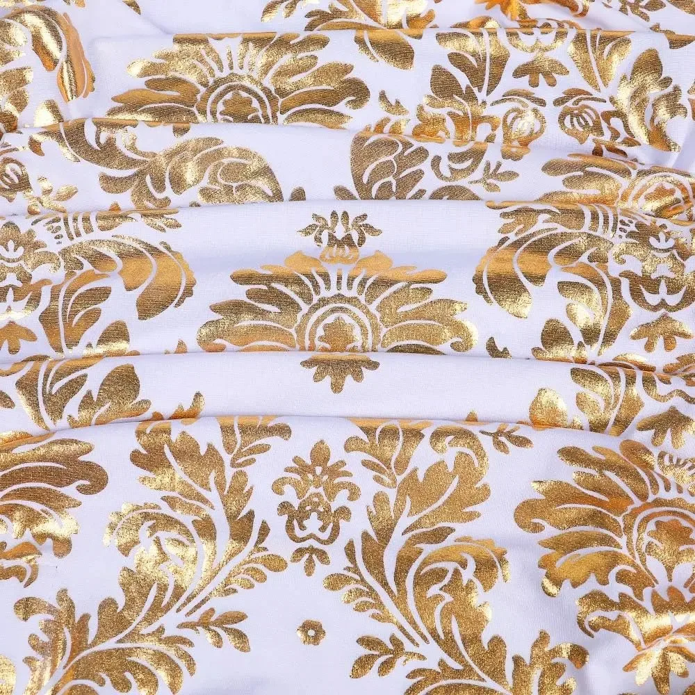 Full Cover Bronzing Elastic Chair Cover Dust-proof Breathable Hot-Stamped Stretch Chair Cover Washable Wedding Chair Cover