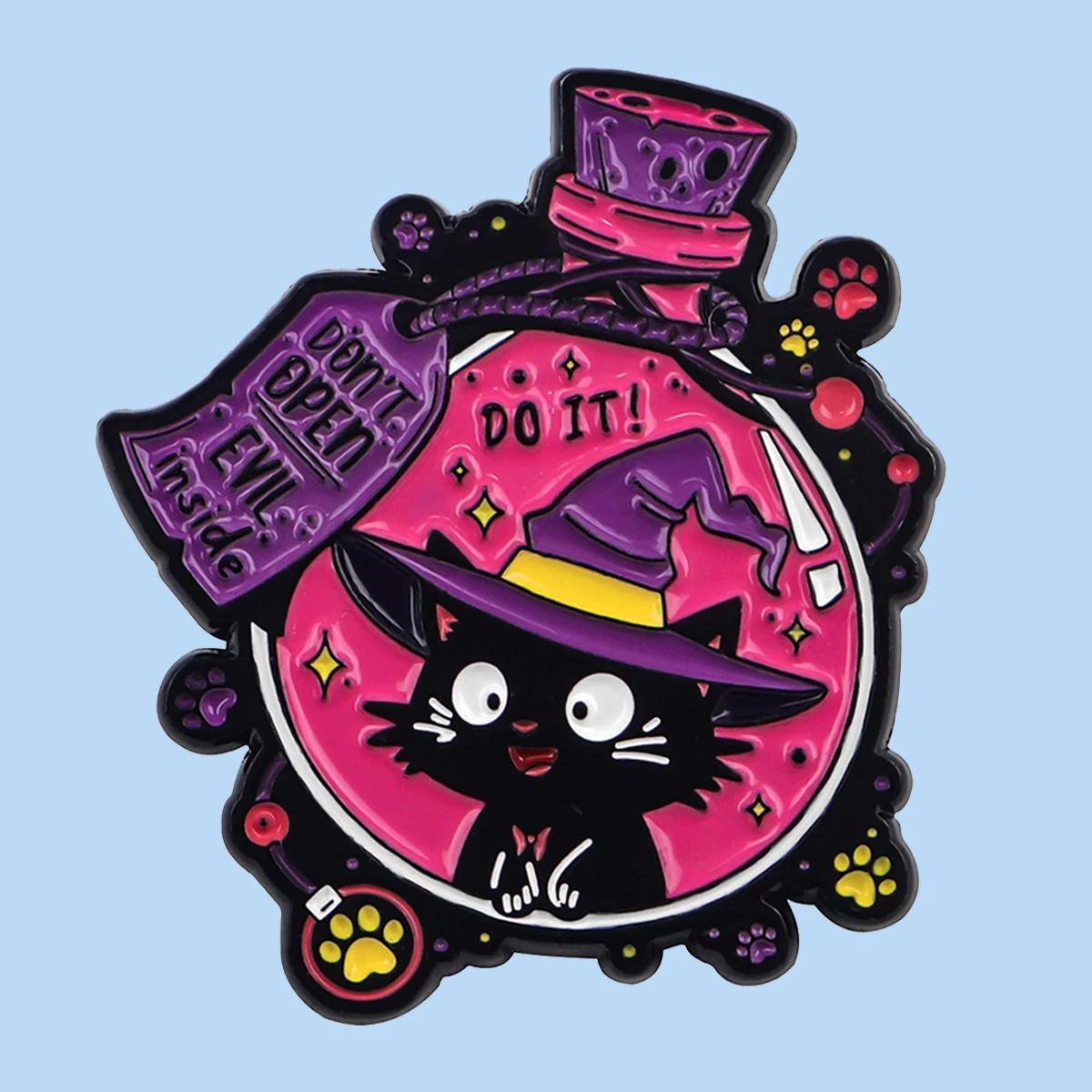 Cute Witch Black Cat Enamel Pin Lapel Pins Badges on Backpack Brooches for Clothes Women's Brooch Jewelry Accessories Gift