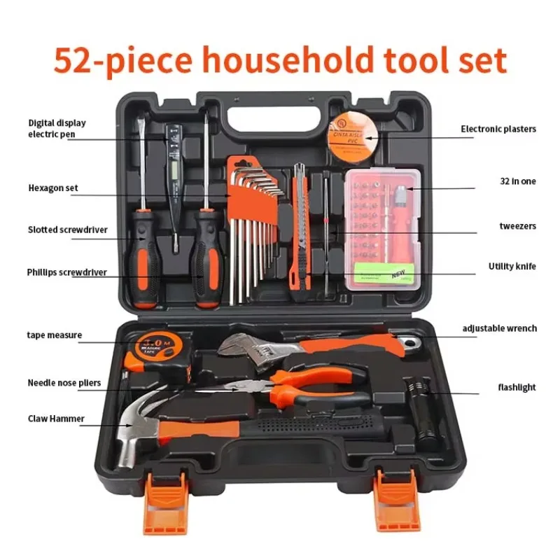 108-Piece Professional Multifunctional Plastic Toolbox Socket Wrench Tool Set Iron Home Repair Tools Hard Case