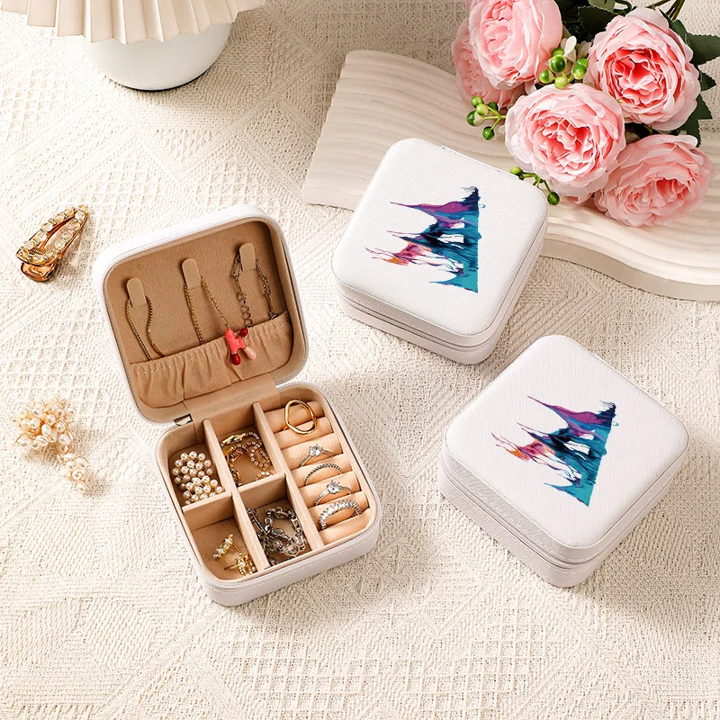 2026 مجوهرات النعش المحمولة مجوهرات القرط المنظم الطلاء سلسلة لينة بطانة صندوق عرض المرأة حقيبة مستحضرات التجميل سعة كبيرة