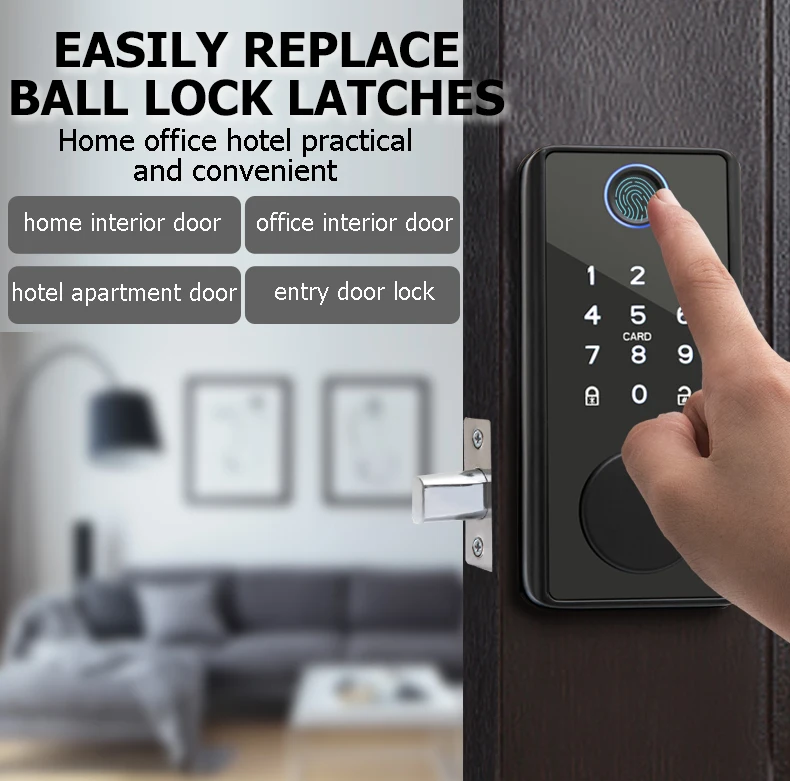 Sinovo-American Indoor Fingerprint Smart Door Lock, senha digital de bloqueio, Hotel e Apartamento, Hot Selling