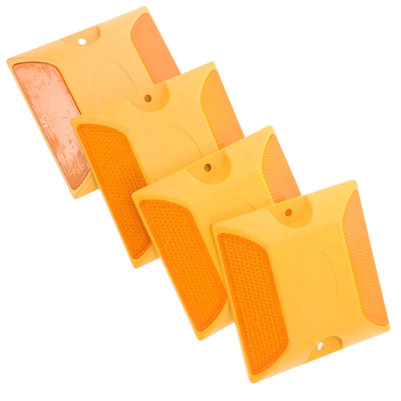 4pcs Dual-Reflective Road Studs Durable Pavement Reflectors For Highway Parking Lot Driveway Sidewalk Street Roadside Markers