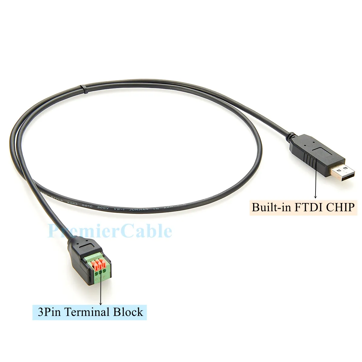 USB to RS485 Serial Cable with FTDI Chip USB A to 3Pin Terminal Block Converter FT232RL RS485 Communication Board Serial Adapter