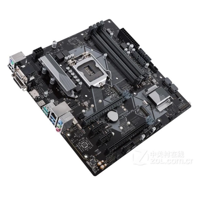 Placas-mãe usadas para Intel H370 Desktop Mainboard, PRIME H370M-PLUS, LGA 1151, DDR4, 64GB, M-ATX, M.2, NVME, SATA III, USB 3.0