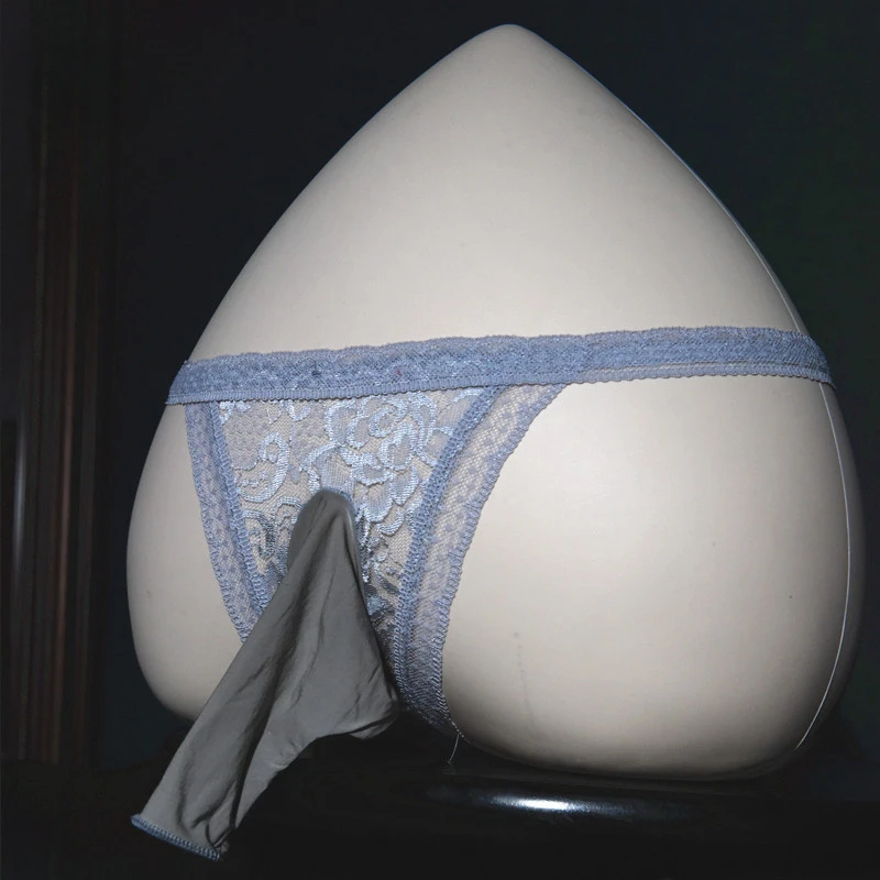 

Sissy Lingerie For Men Sexy Seductive Thong Lace Open Crotch Panties Pouch Sheath Underwear Transparent Ultra-Thin Underpants