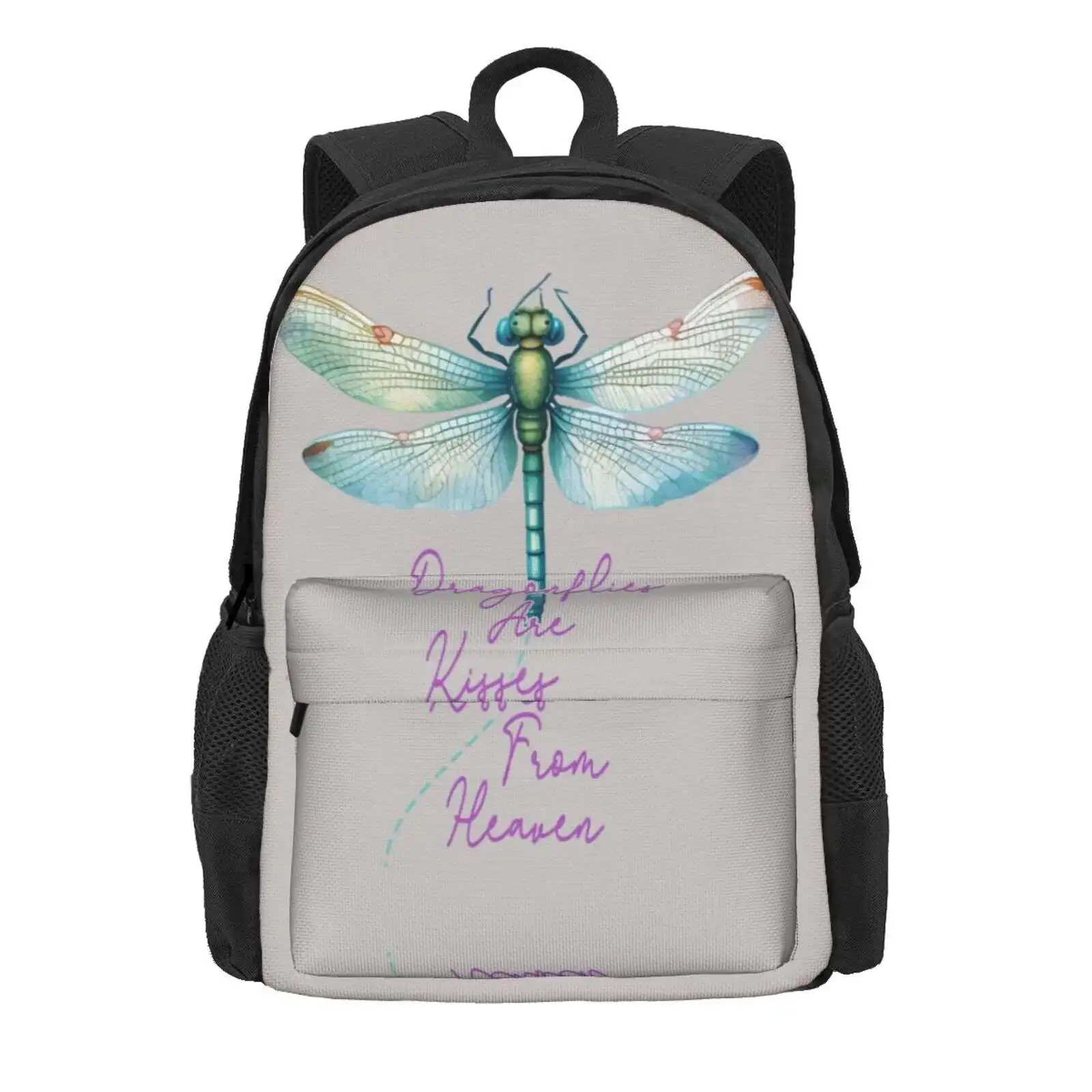 Dragonflies Are Kisses From Heaven Hot Sale Schoolbag Backpack Fashion Bags Dragonflies Dragonfly Kisses Heaven Insects Wings