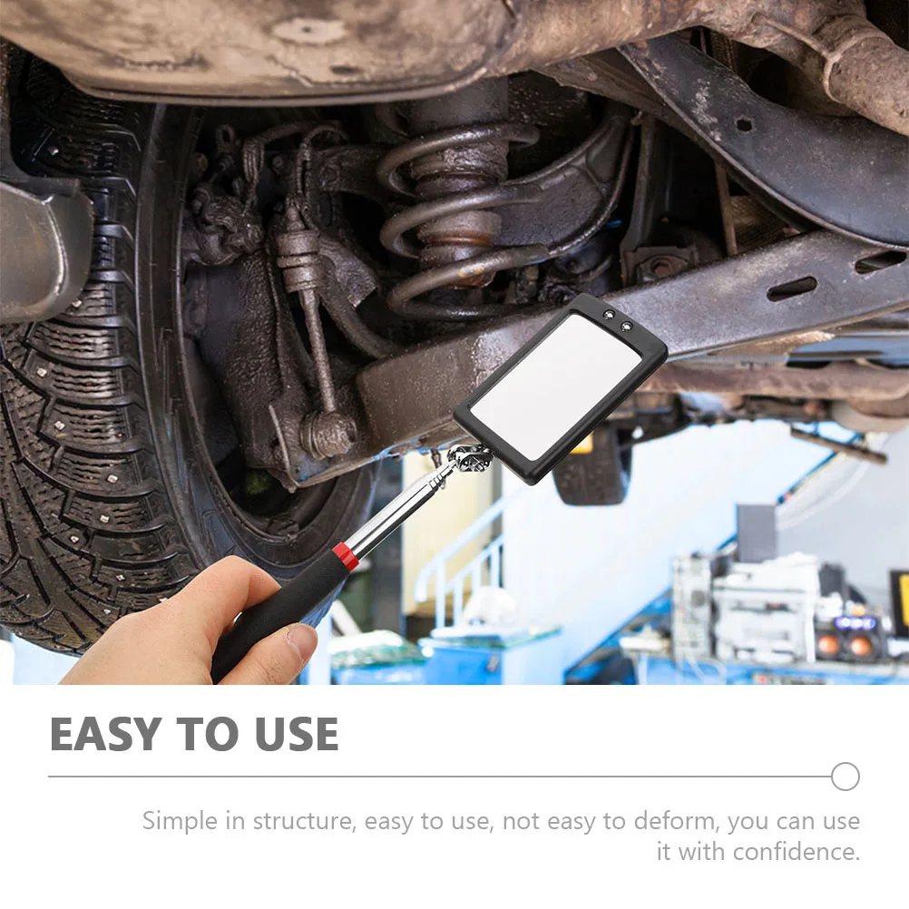 

Telescoping LED Inspection Mirror Extendable Flexible Car Bottom Detection 360 Degree Swivel Dual Ball Joint Lightweight