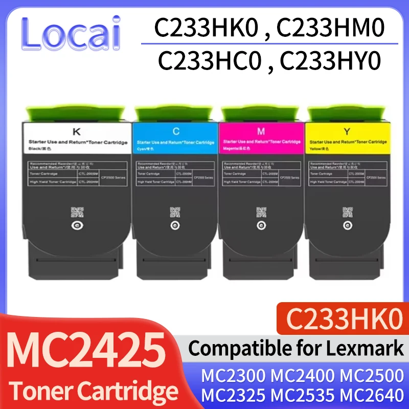 High capacity MC2425 Compatible Toner Cartridge For Lexmark mc2425 toner C2325 MC2325 C2425 MC2535 MC2640 MC2300 MC2400 MC2500