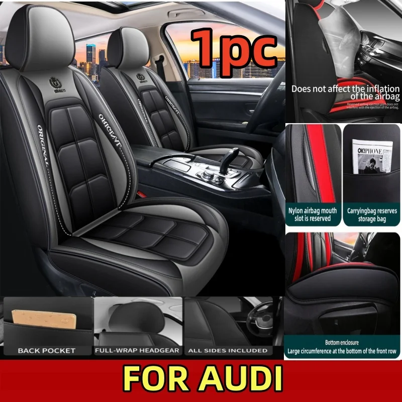 

Чехлы на автомобильные сиденья для AUDI, передние одноместные полностью покрытые чехлы на сиденья из искусственной кожи, водонепроницаемые и износостойкие