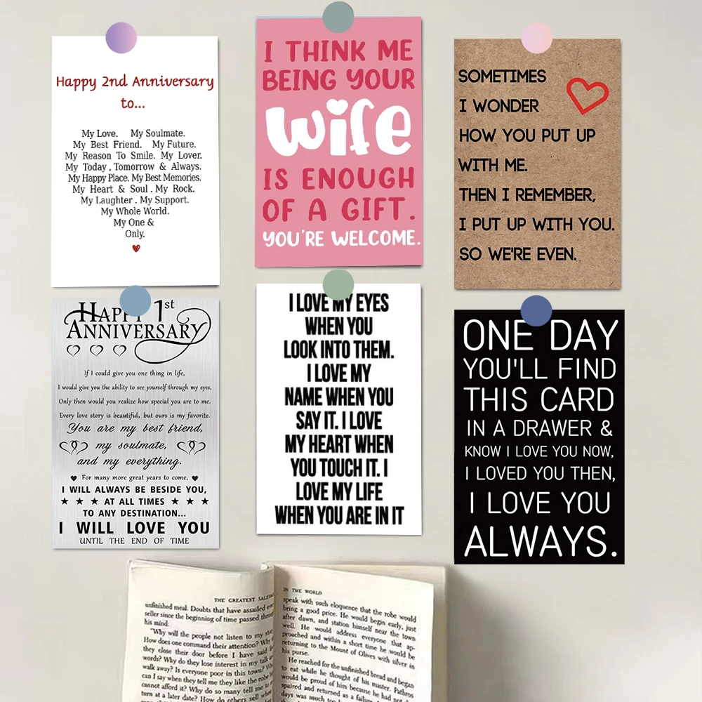 

15PCS Humorous and Sweet Greeting Card Sticker Home Decorative Laptop Coffee Art Picture Nostalgia Living Creative Bar Sticke
