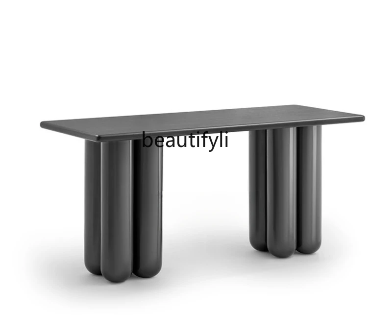 Italian minimalist modern high-end design desk Nordic light luxury simple solid wood home restaurant, dining table