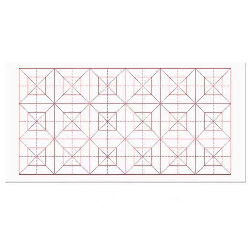 Mizi Grid Xuan Paper Beginner Brush Calligraphy Practice Half Ripe Rice Paper Vintage Students Brush Writing Griding Rice Paper