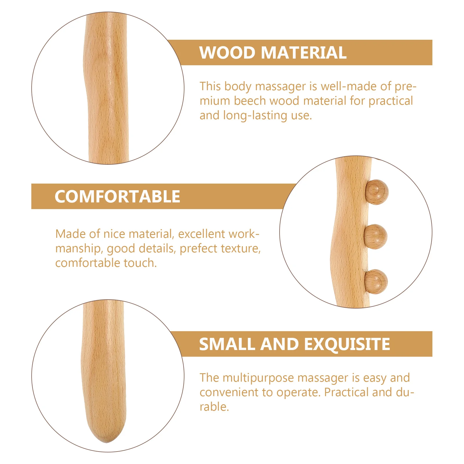 

Press The Acupoint Meridian Stick Roller for Muscles Manual Wooden Body Sculpting Tools Calf Massager Beech Pressure Fitness
