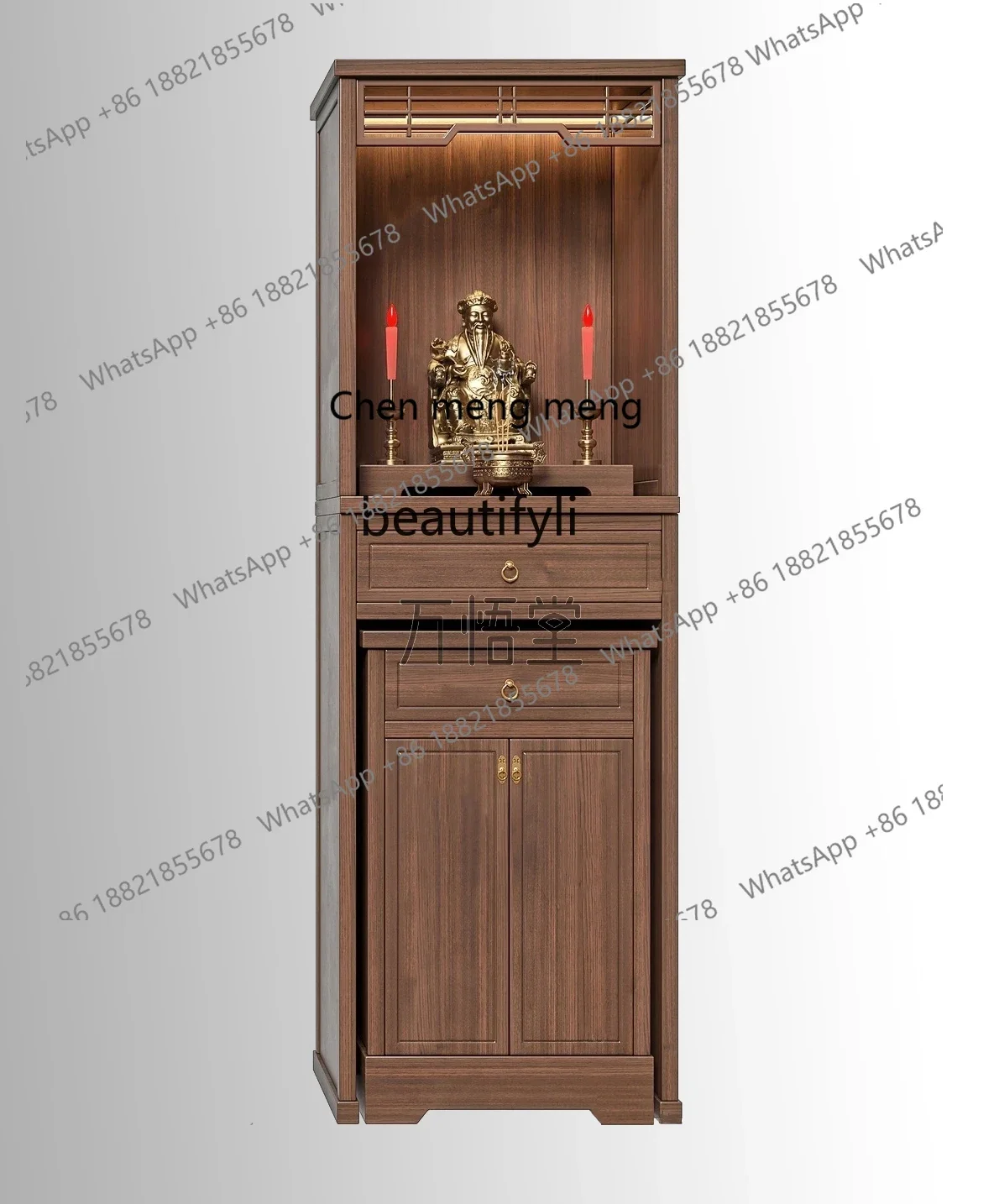 

P178 Шкаф для одежды из цельного дерева в китайском стиле, ниша Будды с дверью, альтарь, бытовой, современный, легкий, роскошный, простой, стол Бога богатства Ca