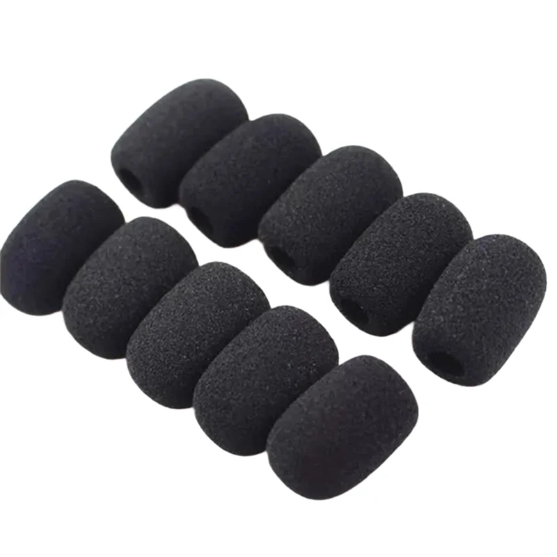 New-10Pcs casque Microphone éponge doux élastique éponge Microphone couvre pour casque collier micro
