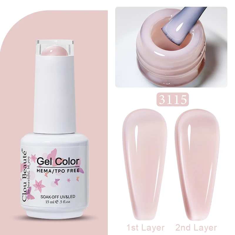 Clou Beaute Jelly Kleur UV Gel Manicure Zomer Roze Naakt Gel Nagel Regenboog Nagelbenodigdheden Voor Professionals Semi-permanente Vernis