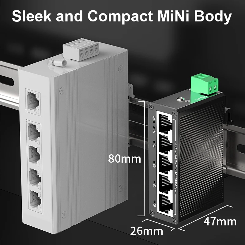 LIANGUO 5 منافذ 100 متر مفتاح صناعي 10/100Mbps شبكة صغيرة محول إيثرنت 35 مللي متر DIN-السكك الحديدية شنت التوصيل والتشغيل تيار مستمر 9-57 فولت