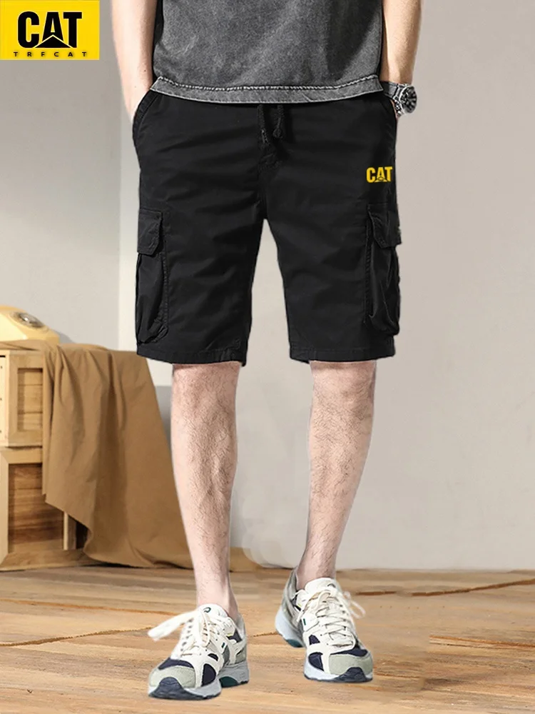 

Tnf Мужские свободные повседневные брюки Five-Quarter orts, летние новые американские брюки для уличной работы, хлопковые брюки с эластичной резинкой на талии и принтом