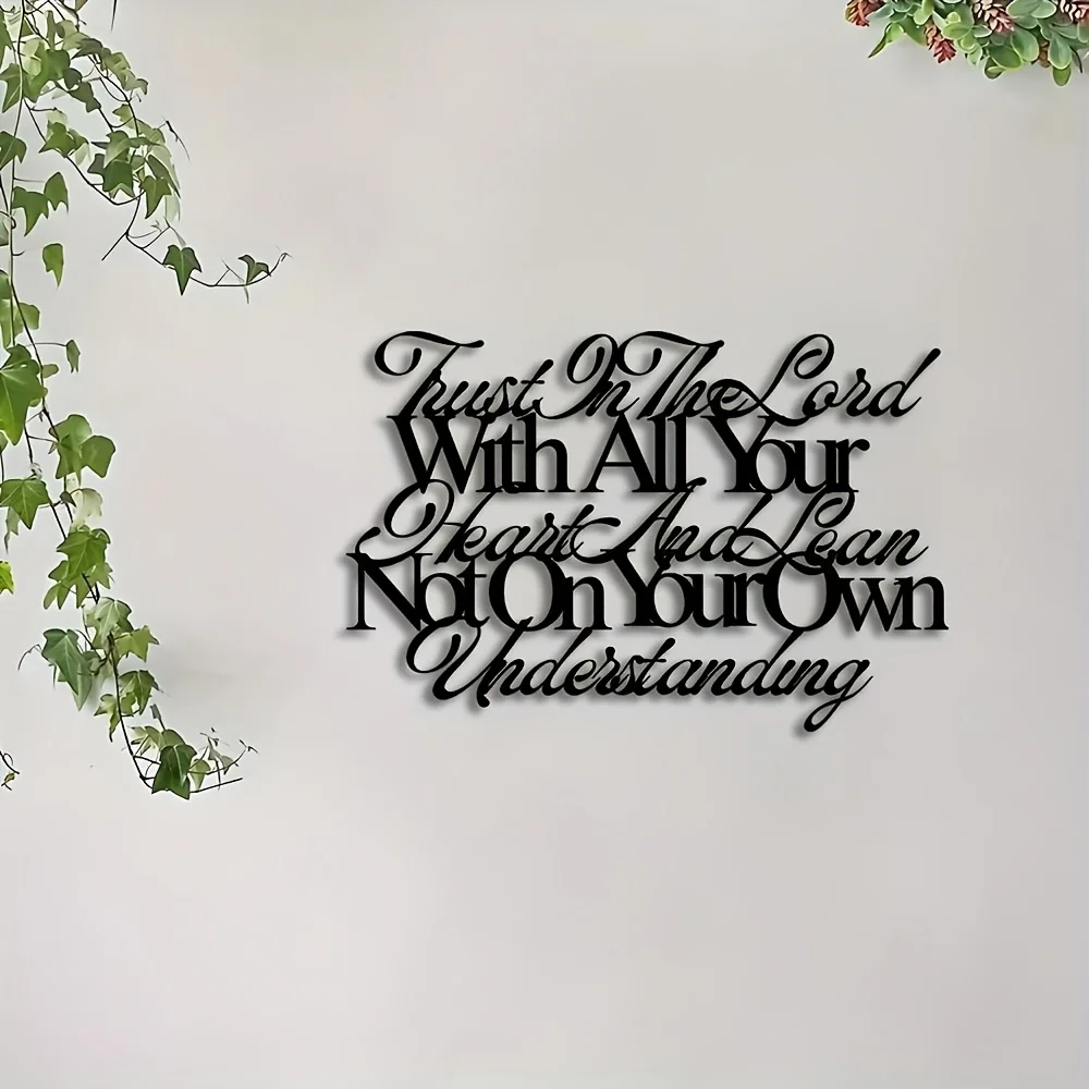 CIFBUY Metal Wall Art Wholeheartedly Believe In God Faith Sign Home Decor Living Room Bedroom Farmhouse Hanging Gift