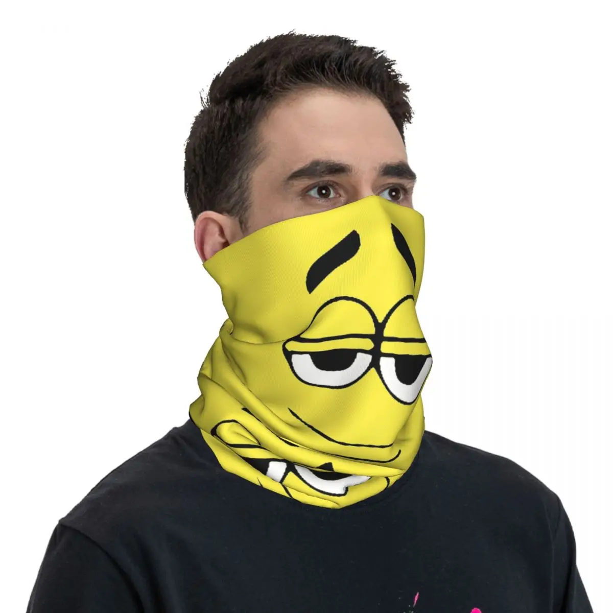 Yellow Candy Faces Scarf Neckerchief Neck Face Mask Polyester image 5