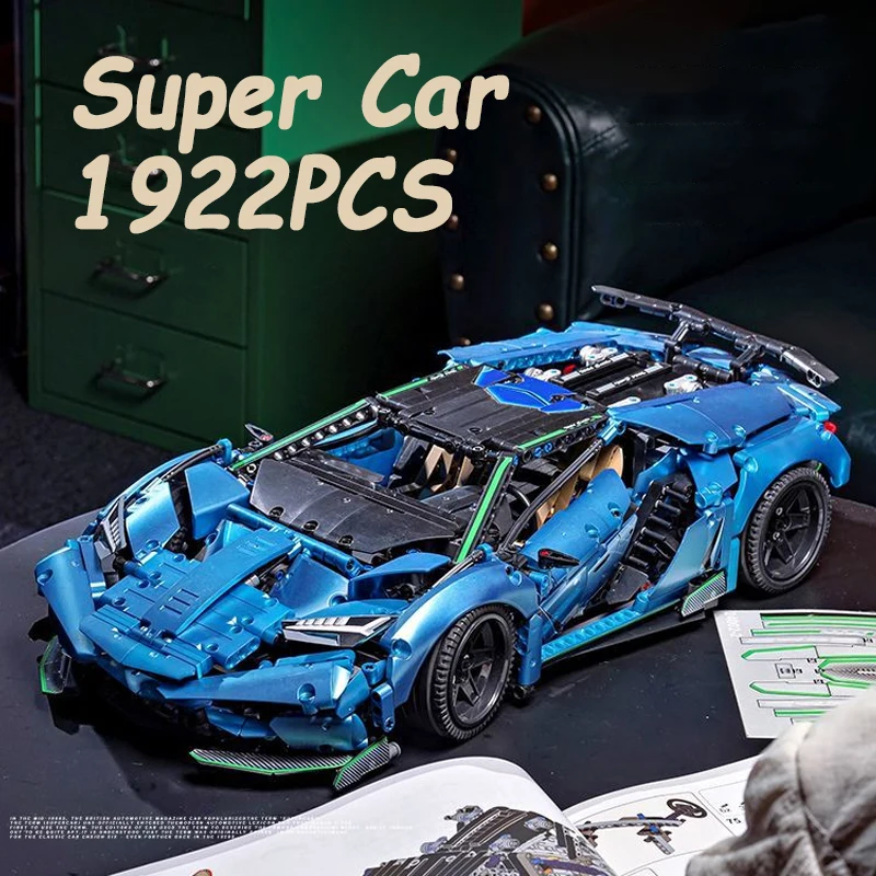 

1922PCS 1:10 Super Car Building Blocks Model Collection Desktop Ornaments Assembly Sports Car Bricks Toys Kids Birthday Gifts