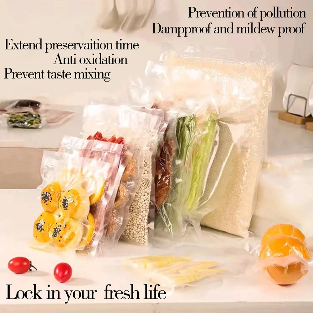 100pcs Food Vacuum Sealer Bags, Food vacuum bag,  For Vac Storage Meal Prep And Sous Vide, Food Preservation Sealed Bag