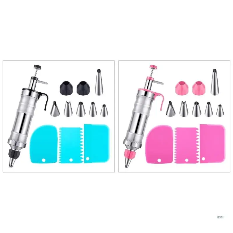 Icing Decoration Guns Set Cake Decorating Tool Dessert Decorator Syringes Stainless Steel Cupcake Frosting Filling