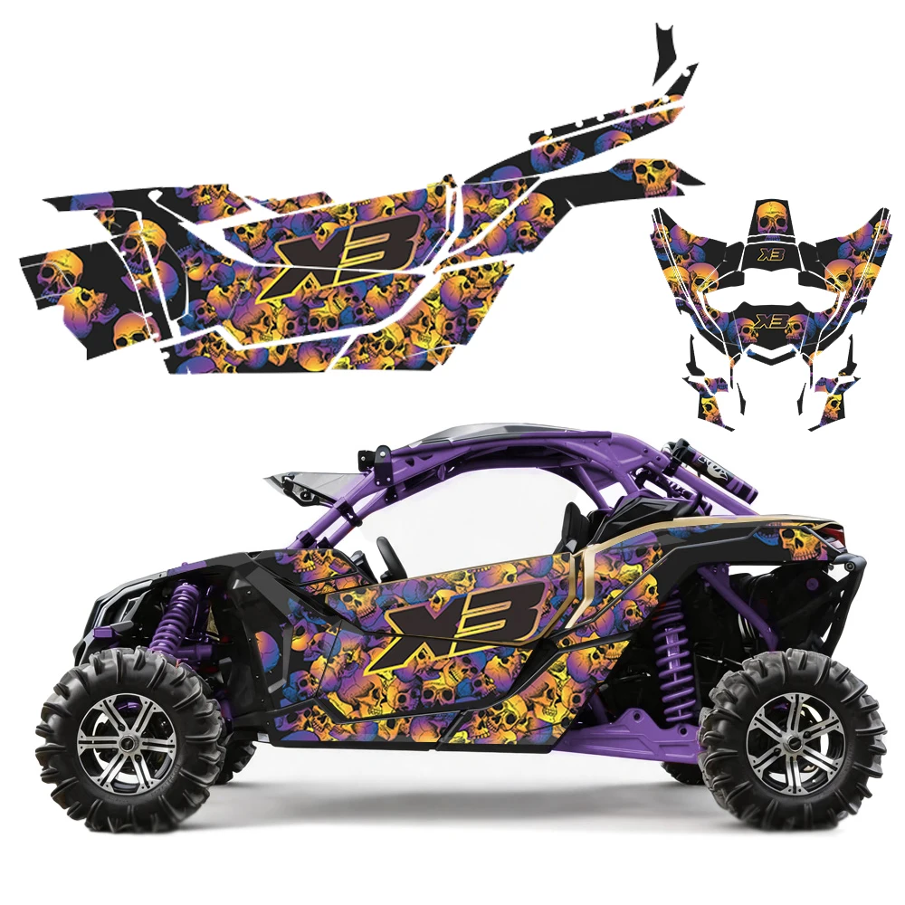 Fit for CAN AM Can-Am Maverick X3 2 Doors 2017 2018 2019 2020 2021+ UTV Custom Team Graphics Backgrounds Decals Stickers Kit