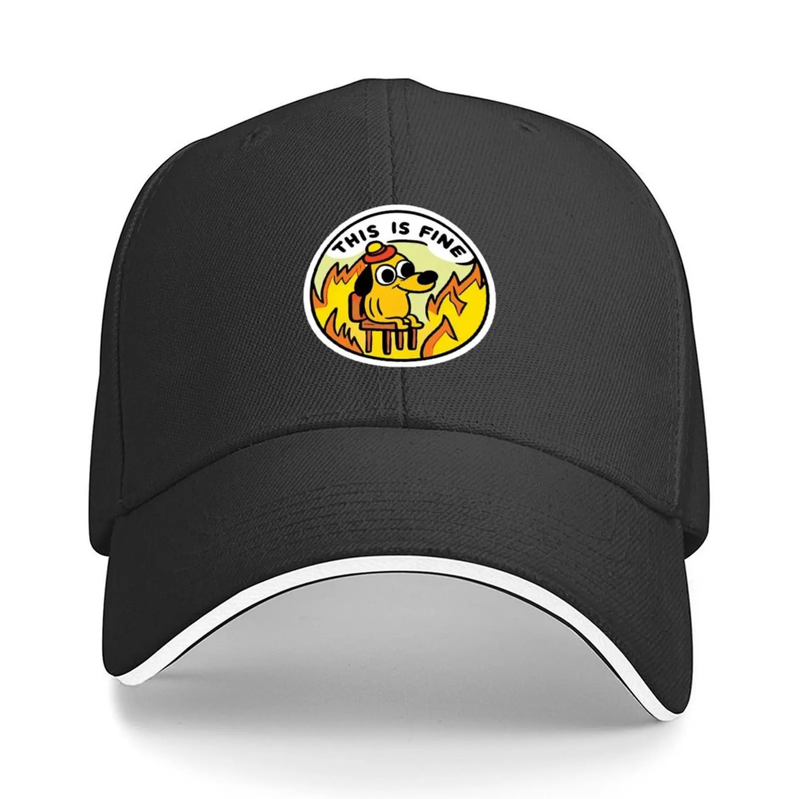 This is fine dog Baseball Cap Wild Ball Hat foam party Hat New Hat sailor cap for men Luxury Woman Men's