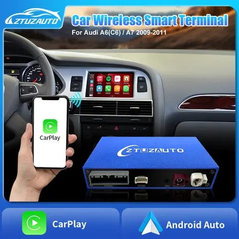 Audi A6 A7 2009-2011 용 무선 CarPlay 안드로이드 자동 인터페이스, 미러 링크 AirPlay 네비게이션 CarPlay 카메라 기능 포함